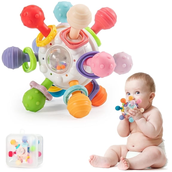Baby Toys for 6-12 Months, Baby Teething Toy 3-6 Months,Baby Rattle Toys for Infants 6 7 8 9 10 Months Gifts
