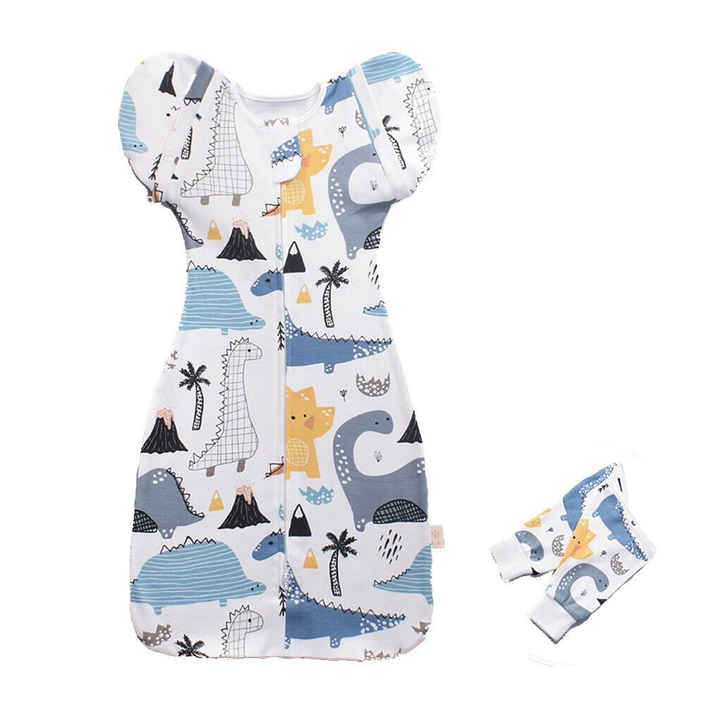 Baby Transitional Swaddle Sleep Bag Sack Arms Up w/ Removable Mitten