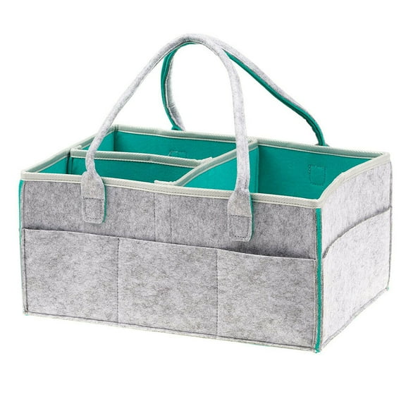 Baby Travel Diaper Wipes Bag Nursery Organizer with Changing Station Mat Pad - Green