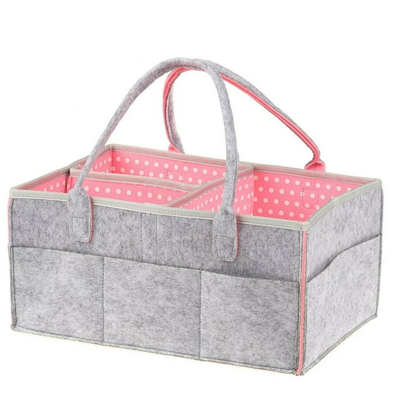 Baby Travel Diaper Wipes Bag Nursery Organizer with Changing Station Mat Pad - Pink