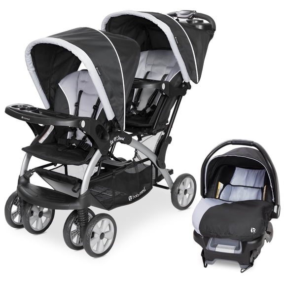 Baby Trend Double Stroller w/ Infant Car Seats, Sit N' Stand & Ally 35, Stormy, Combo