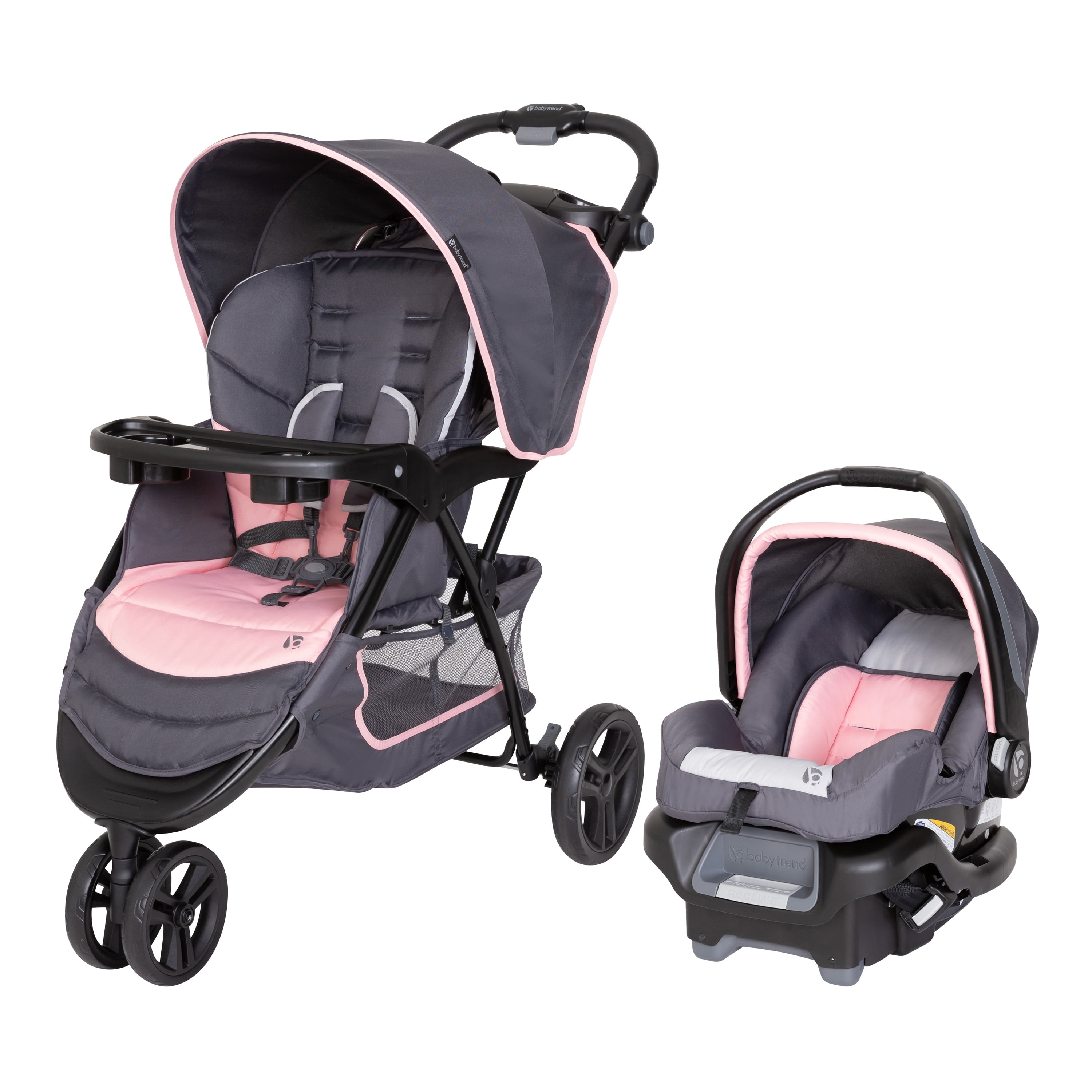Baby Trend EZ Ride Travel System Stroller, Two Toned Flamingo Pink - image 1 of 12