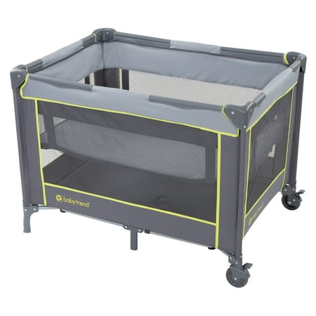 Baby Trend Nursery Center Portable Playard with Bassinet and Travel Bag, Twinkle Lime Green