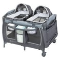 thumbnail image 1 of Baby Trend Lil Snooze Deluxe III Nursery Center Playard for Twins with Travel Bag, Cozy Grey, 1 of 14
