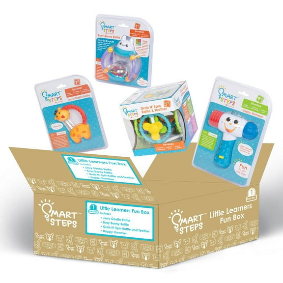 Smart Steps Little Learners STEM Skills Development Toy Fun Box, 4 Pieces, 3 Months and up