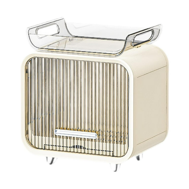jicheng Storage Portable Small Cabinet with Top Tray Bottle Storage Rack Beige Short Walmart