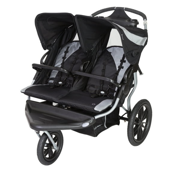 Baby Trend Navigator Double Jogging Stroller, Europa Black, Lightweight with Reclining Seats