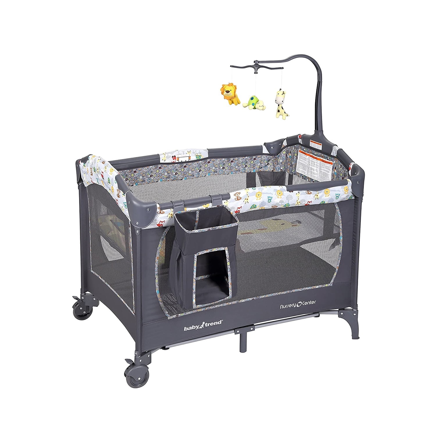 Tanzania Grey Portable Nursery Center with Bassinet and Changing Station