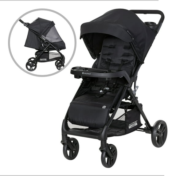 Baby Trend Passport Carriage Stroller with Privacy Net, Ultra Black