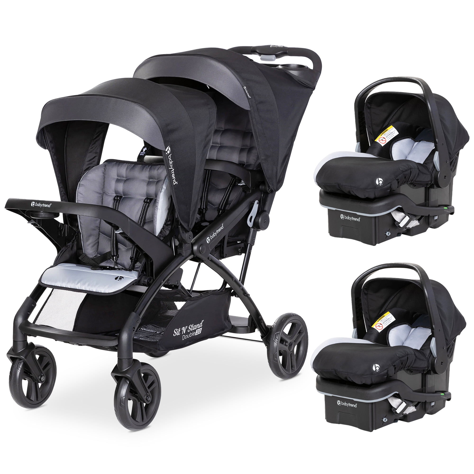 Baby Trend Sit N' Stand Double Stroller with EZ-Lift Car Seat, 2