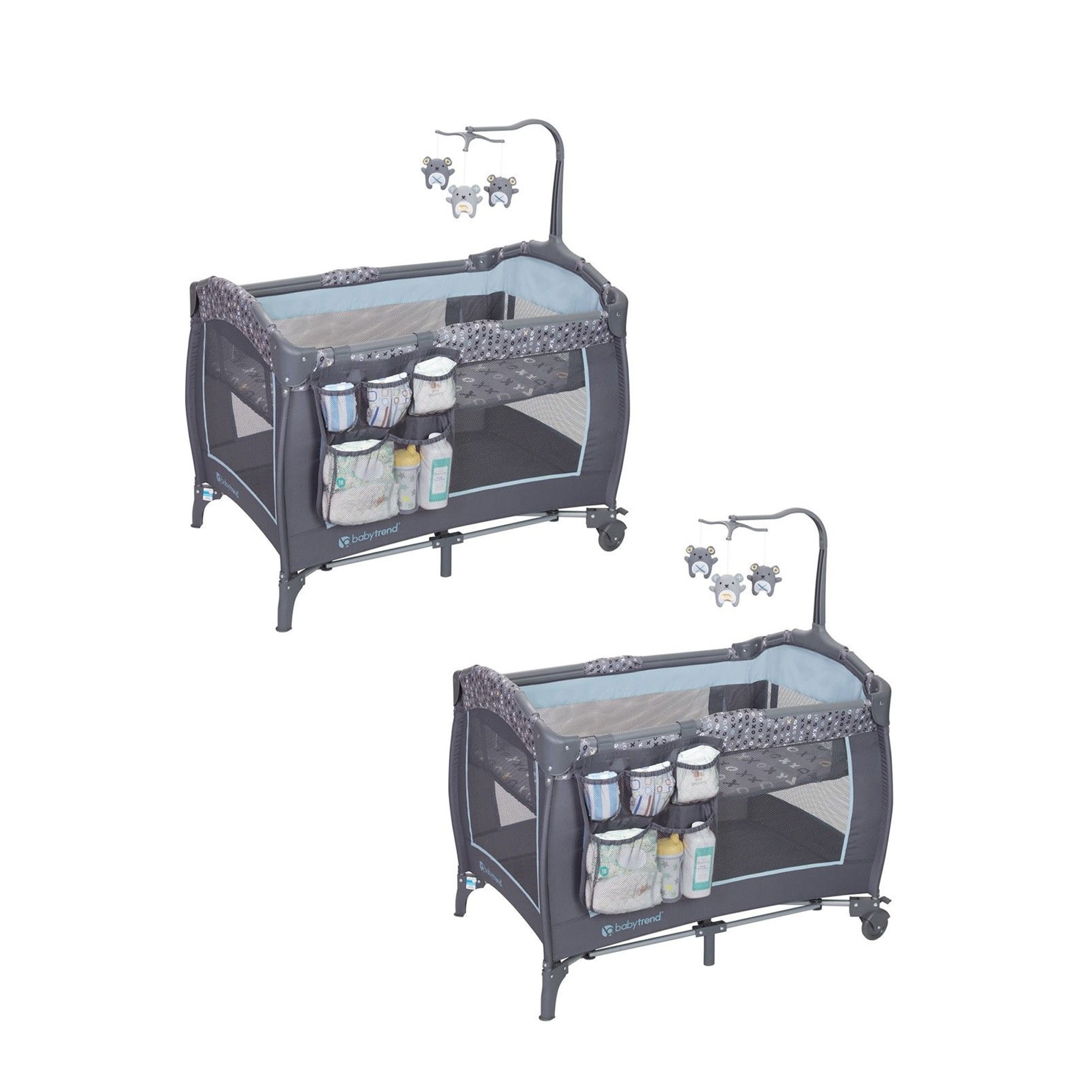 Starlight Blue Portable Mesh Nursery Center with Bassinet