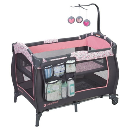 Baby Trend Trend-E Nursery Center Playard Crib with Bassinet, April