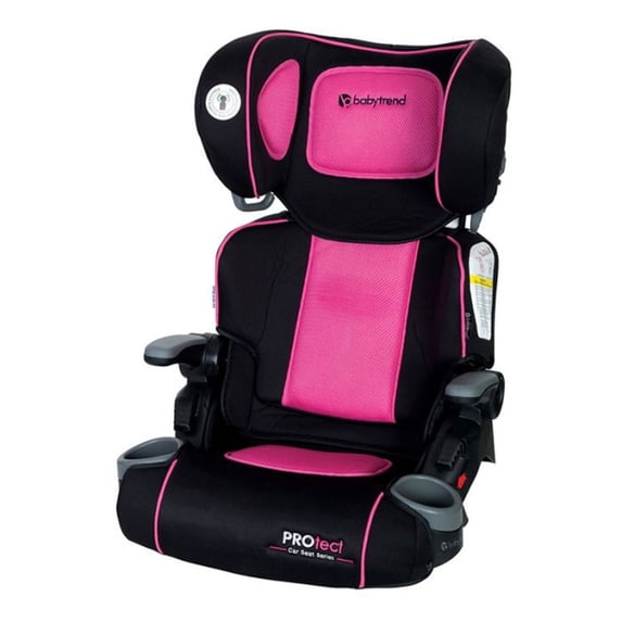 Baby Trend Yumi Folding Booster Seat, 8-Position Headrest, Pink