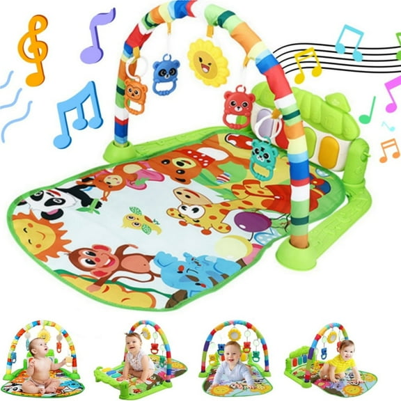 FANGNISN Baby Gym Play Mat, Tummy Time Mat Baby Gift for Toddler Infants Age 0-24 Months Size 29"22"16"