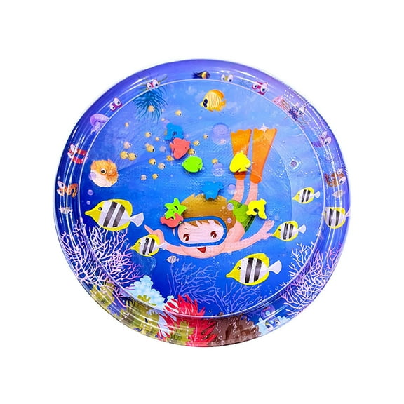 Baby Tummy Time Water Mat, Premium Activity Center Promoting Baby Motor & Sensory Development, Inflatable Playmat Pat Visual Stimulation Gift for Infants & Toddlers Boys & Girls