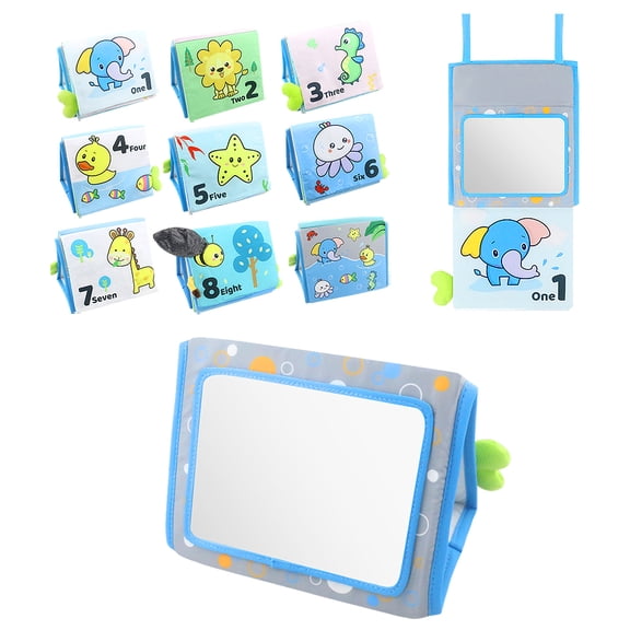 Baby Tummy time Soft Crinkle Activity Book with Mirror