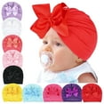 thumbnail image 1 of Baby Turban Big Hair Bow Baby Hat Baby Girl Soft Beanie Cap Newborn Infant Toddler Kid Headwrap, 1 of 2