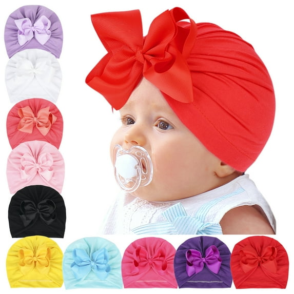 Baby Turban Big Hair Bow Baby Hat Baby Girl Soft Beanie Cap Newborn Infant Toddler Kid Headwrap