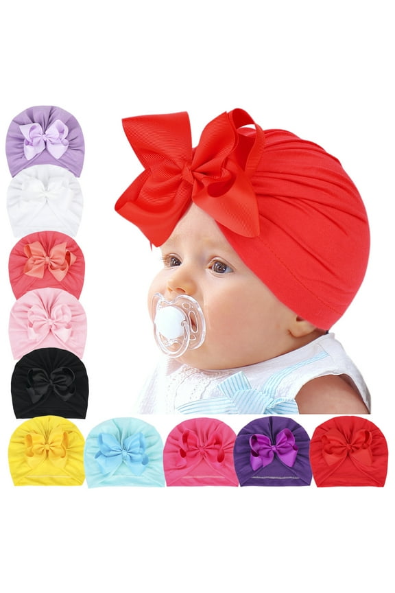 Baby Turban Big Hair Bow Baby Hat Baby Girl Soft Beanie Cap Newborn Infant Toddler Kid Headwrap