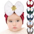 thumbnail image 1 of Baby Turban Hat Christmas Velvet Baby Girl Hat Baby Beanie Baby Girls Hair Accessories for Newborn Infant, 1 of 2