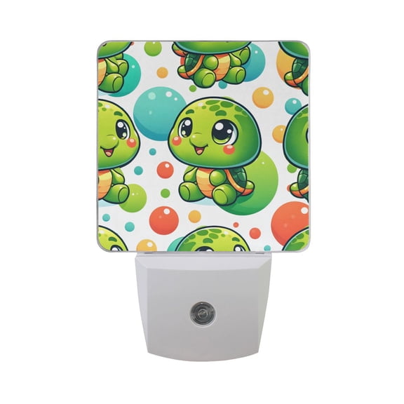 Baby Turtle and Ball Night Light 2 Pack LED Nightlight Plug into Wall Dusk to Dawn Sensor Soft White