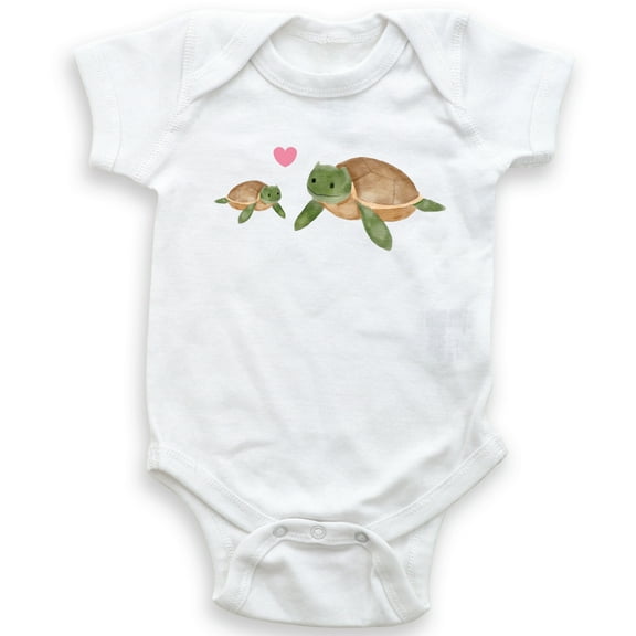 Baby Turtle with Mama Turtle - Papa Turtle - Baby Bodysuit - Unisex Clothing - Baby Boy - Baby Girl