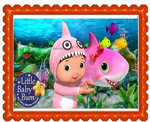 Baby Tv Abc'S Baby Shark Girl Edible Cake Topper Image Decoration Sugar Sheet