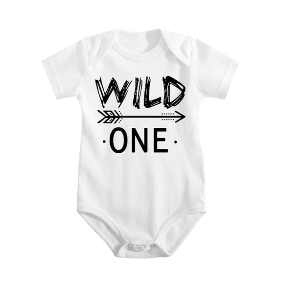 Baby Twins Bodysuit Wild One Baby Girl Outfit Boy Jumpsuits Set Baby Triplets Clothing Infant Romper White-style 3-6M