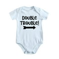 thumbnail image 1 of 1-Piece Baby Bodysuit - Double Trouble Twin Theme Unisex Clothes, Cute Newborn Romper Baby Blue-style 0-3M, 1 of 5
