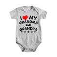 thumbnail image 1 of 1PC Baby Bodysuit - I Love My Grandma Grandpa Twin Theme, Cute Unisex One-Piece Romper Light Gray-style-2 9-12M, 1 of 5