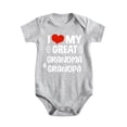 thumbnail image 1 of 1PC Baby Bodysuit - I Love My Grandma Grandpa Twin Theme, Cute Unisex One-Piece Romper Light Gray-style 9-12M, 1 of 5