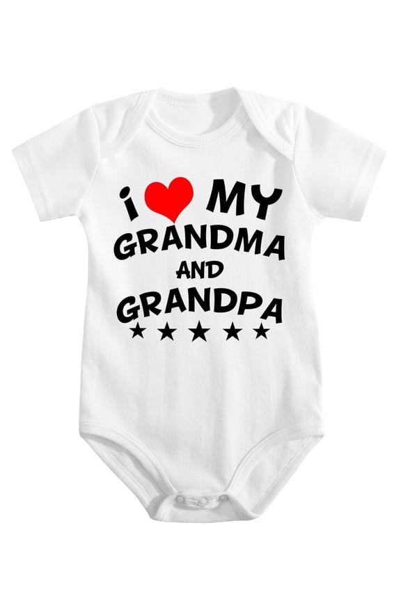 Baby Twins Bodysuits I Love My Grandma Grandpa Unisex Baby Clothes Cute Toddler Romper Twin Outfits White-style-2 6-9M