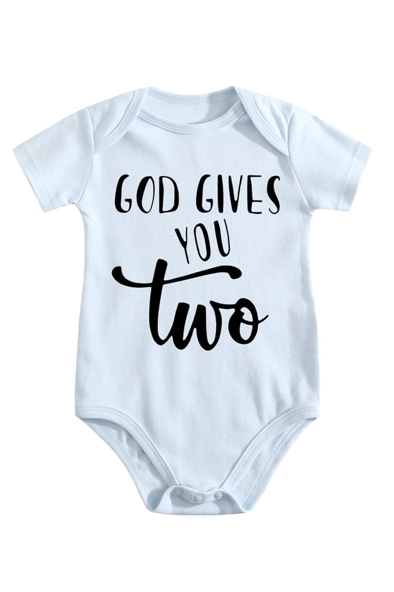 Baby Twins Bodysuits Sometimes When You Pray For A Miracle Unisex Baby Clothes Toddler Outfits Twin Baby Blue-style-1 9-12M