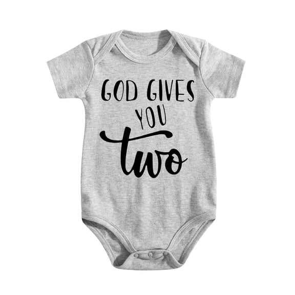 Baby Twins Bodysuits Sometimes When You Pray For A Miracle Unisex Baby Clothes Toddler Outfits Twin Light Gray-style-1 6-9M