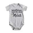 thumbnail image 1 of 1PC Baby Bodysuit - Sometimes When You Pray For A Miracle Twin Theme, Unisex One-Piece Outfit Light Gray-style 9-12M, 1 of 5