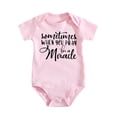 thumbnail image 1 of 1PC Baby Bodysuit - Sometimes When You Pray For A Miracle Twin Theme, Unisex One-Piece Outfit Medium Pink-style 3-6M, 1 of 4
