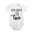 thumbnail image 1 of 1PC Baby Bodysuit - Sometimes When You Pray For A Miracle Twin Theme, Unisex One-Piece Outfit White-style-1 6-9M, 1 of 5