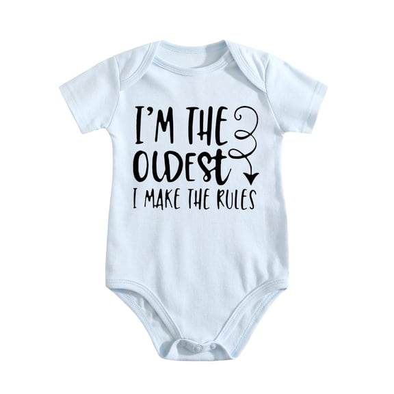 Baby Twins Bodysuits Youngest Oldest Newborn Baby Clothes Cute Toddler Outfits Infant Twin Unisex Baby Blue-style-1 3-6M