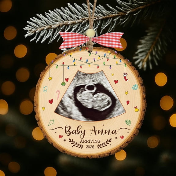 Baby Ultrasound Ornament, Custom Baby Announcement Gift, Pregnancy Announcement, Sonogram Reveal Christmas Keepsake for Expecting Parents