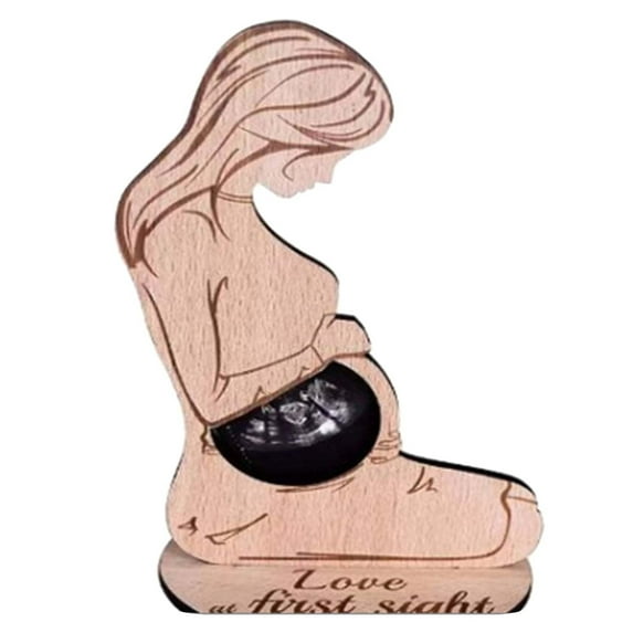 Baby Ultrasound Photo Frame - Expecting Mom Gift for Pregnant Friend | Pregnant Wife Gifts From Husband | Sonogram Frame Gift for Pregnant Women (Natural Wood - 7.9x4.7'')