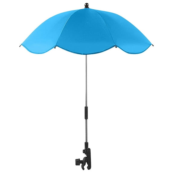 Baby Umbrella Stroller Parasol with Clamp Adjustable, UV Protection Clip on Umbrella Stroller for Toddlers 1-3 Stroller Sun Shade Umbrella for Trolley, Beach Chair, Wheelchair, Travel