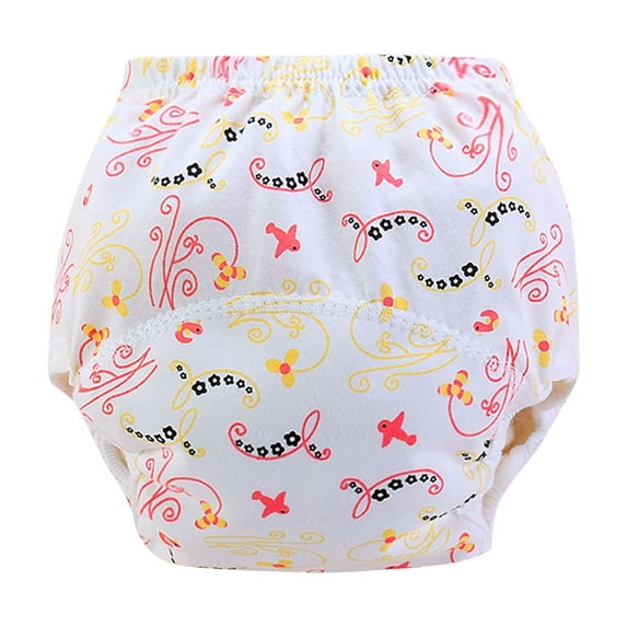 Baby Underwear Newborn Boys Girls Leak Proof Cotton Diapers Panty Cute Potty Training Sleeping Bed Infant Clothes, Red, 0 Months