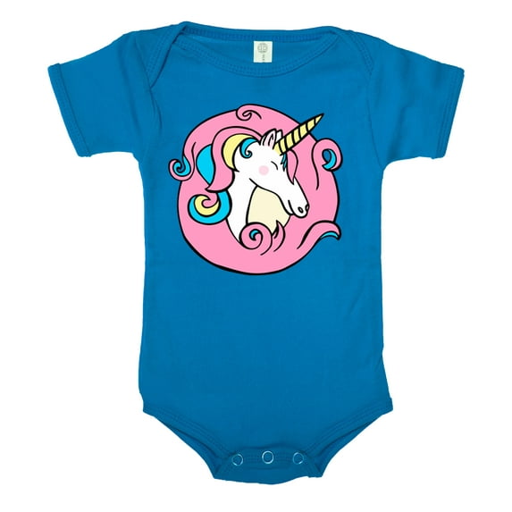 Baby Unicorn Romper, one-piece baby bodysuit, Newborn baby Jumpsuit - Royal CA165Unicorn S1 18-24