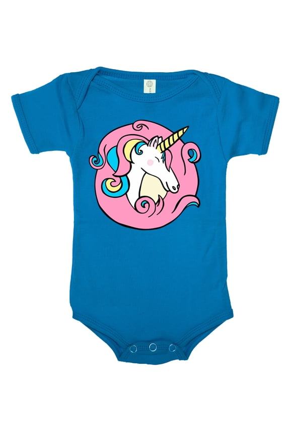 Baby Unicorn Romper, one-piece baby bodysuit, Newborn baby Jumpsuit - Royal CA165Unicorn S1 18-24