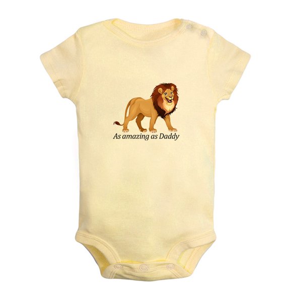 Baby Unisex As Amazing As Daddy Funny Rompers Newborn Baby Bodysuits Infant Jumpsuits Kids Cotton Animal Lion Graphic One-Piece Outfits