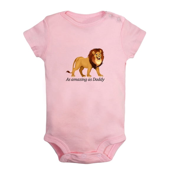 Baby Unisex As Amazing As Daddy Funny Rompers Newborn Baby Bodysuits Infant Jumpsuits Kids Cotton Animal Lion Graphic One-Piece Outfits