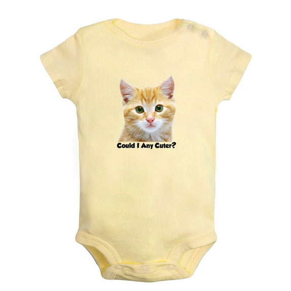 Baby Unisex Could I any Cuter Funny Rompers Newborn Baby Bodysuits Infant Jumpsuits Kids Cotton Animal Cat Graphic One-Piece Outfits