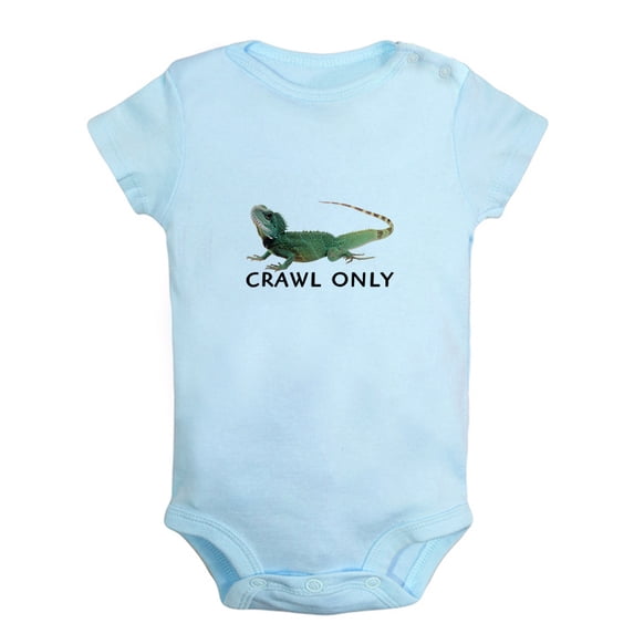 Baby Unisex Crawl Only Funny Rompers Newborn Baby Bodysuits Infant Jumpsuits Kids Cotton Animal Lizard Graphic One-Piece Outfits