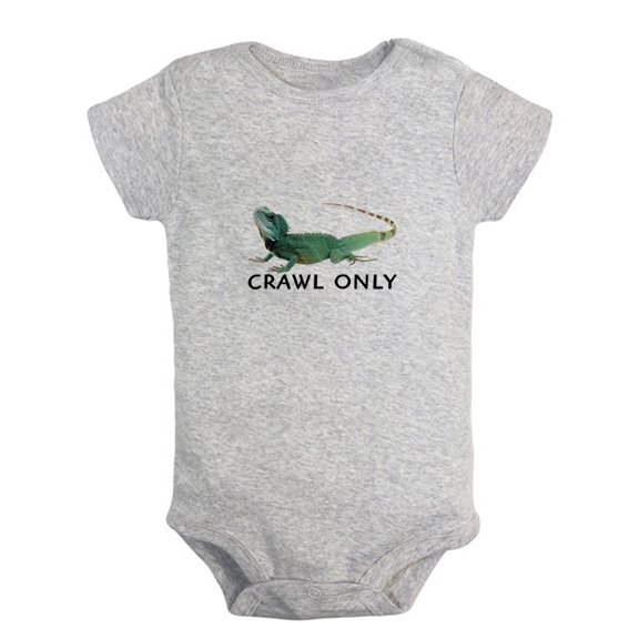 Baby Unisex Crawl Only Funny Rompers Newborn Baby Bodysuits Infant Jumpsuits Kids Cotton Animal Lizard Graphic One-Piece Outfits