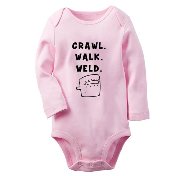 Baby Unisex Crawl walk weld Funny Rompers Newborn Baby Bodysuits Infant Jumpsuits Kids Cotton Graphic One-Piece Outfits